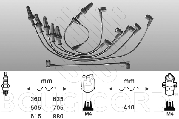 Bougiekabelset Bougicord 6424