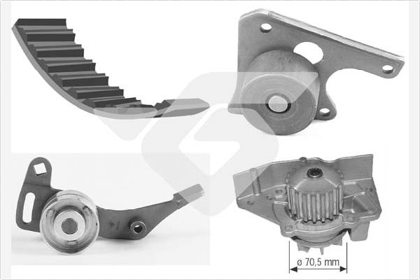 Distributieriem kit inclusief waterpomp Hutchinson KH 01WP30