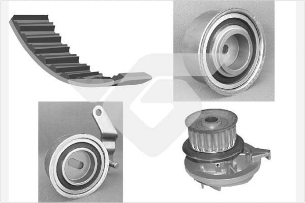 Distributieriem kit inclusief waterpomp Hutchinson KH 112WP10