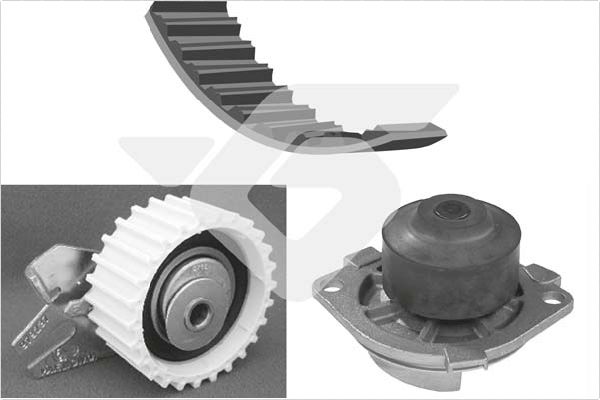 Distributieriem kit inclusief waterpomp Hutchinson KH 119WP38