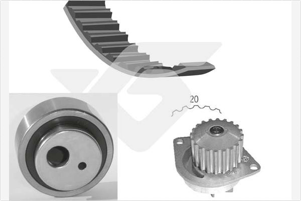 Distributieriem kit inclusief waterpomp Hutchinson KH 13WP17