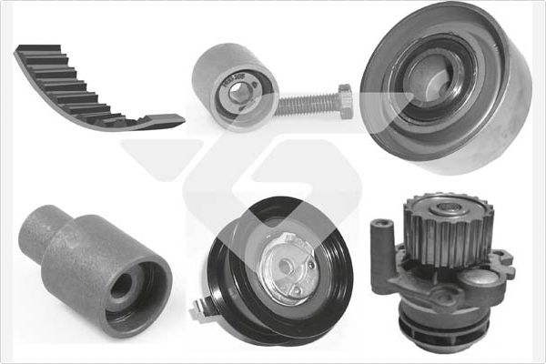Distributieriem kit inclusief waterpomp Hutchinson KH 160WP52