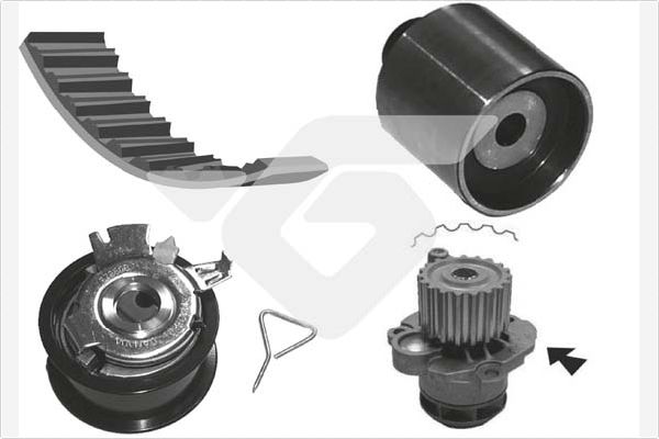 Distributieriem kit inclusief waterpomp Hutchinson KH 194WP71
