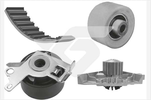 Distributieriem kit inclusief waterpomp Hutchinson KH 227WP47