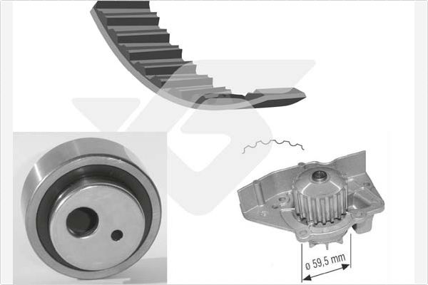 Distributieriem kit inclusief waterpomp Hutchinson KH 25WP11