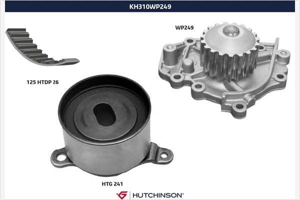 Distributieriem kit inclusief waterpomp Hutchinson KH 310WP249