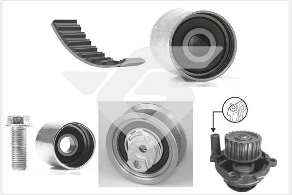 Distributieriem kit inclusief waterpomp Hutchinson KH 333WP73