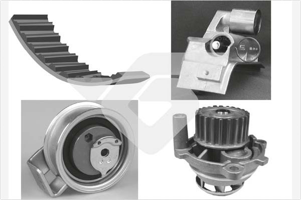 Distributieriem kit inclusief waterpomp Hutchinson KH 335WP35