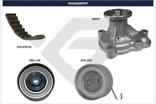 Distributieriem kit inclusief waterpomp Hutchinson KH 468WP97