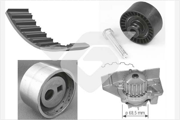 Distributieriem kit inclusief waterpomp Hutchinson KH 46WP26
