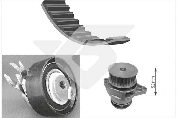Distributieriem kit inclusief waterpomp Hutchinson KH 88WP24