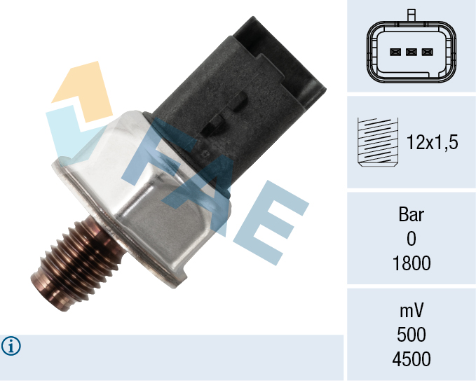 Sensor, brandstofdruk FAE 15625