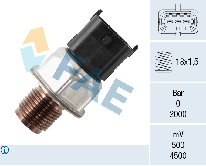 Sensor, brandstofdruk FAE 15628