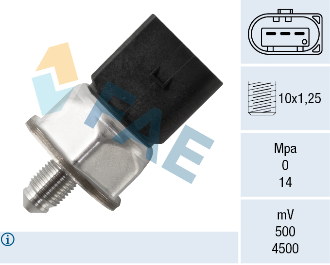 Sensor, brandstofdruk FAE 15631