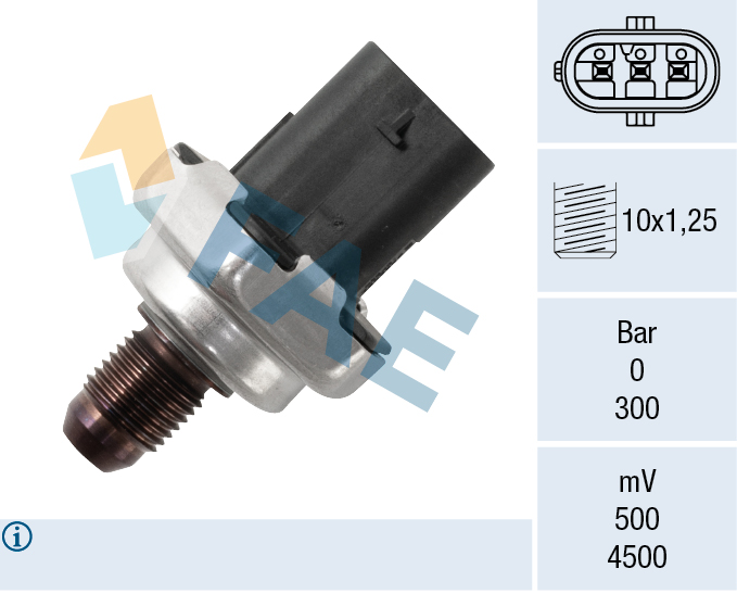 Sensor, brandstofdruk FAE 15637