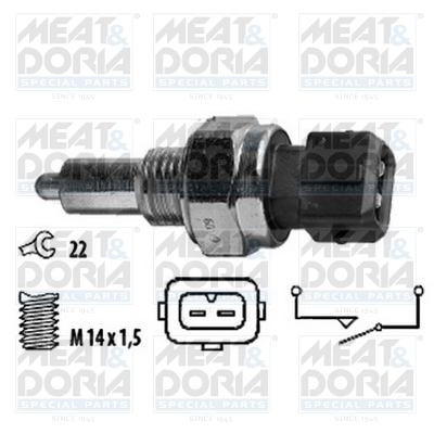 Achteruitrijlichtschakelaar Meat Doria 36003