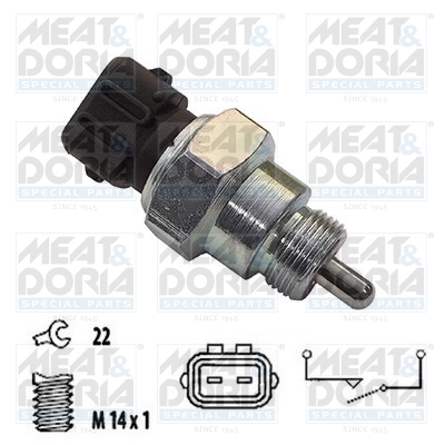 Achteruitrijlichtschakelaar Meat Doria 36039