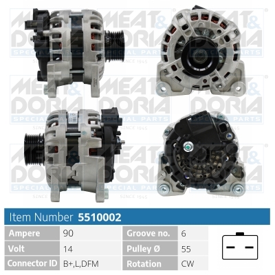 Alternator/Dynamo Meat Doria 5510002