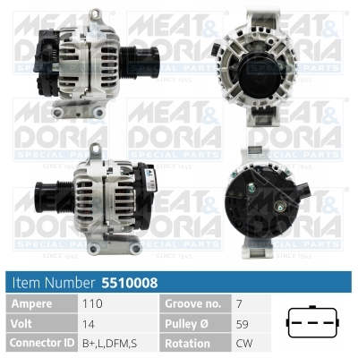 Alternator/Dynamo Meat Doria 5510008