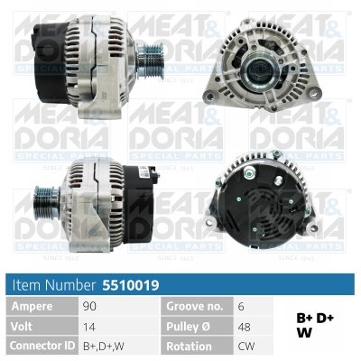 Alternator/Dynamo Meat Doria 5510019