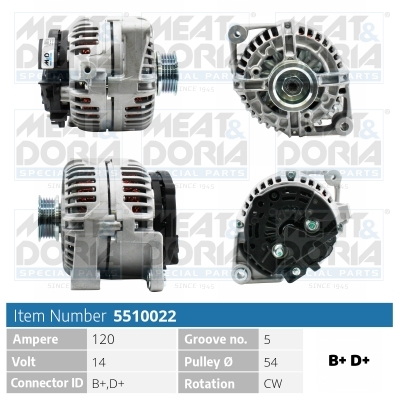 Alternator/Dynamo Meat Doria 5510022