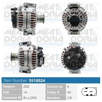 Alternator/Dynamo Meat Doria 5510024