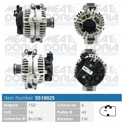 Alternator/Dynamo Meat Doria 5510025