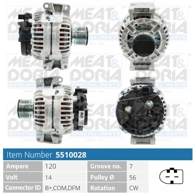 Alternator/Dynamo Meat Doria 5510028