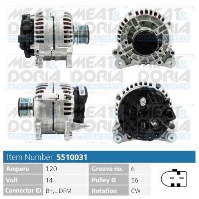 Alternator/Dynamo Meat Doria 5510031