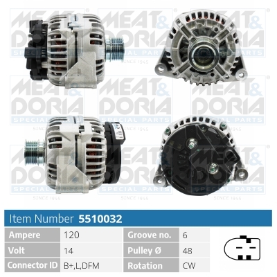 Alternator/Dynamo Meat Doria 5510032