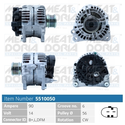 Alternator/Dynamo Meat Doria 5510050