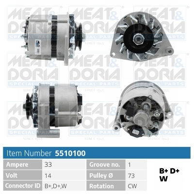 Alternator/Dynamo Meat Doria 5510100