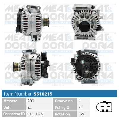 Alternator/Dynamo Meat Doria 5510215