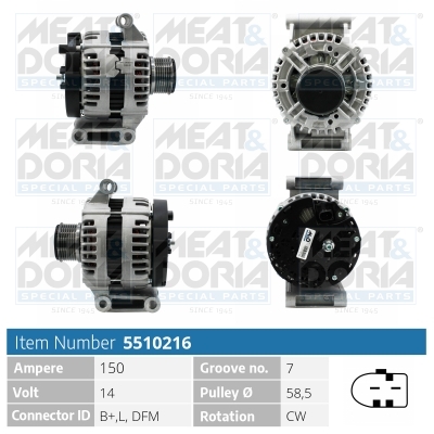 Alternator/Dynamo Meat Doria 5510216