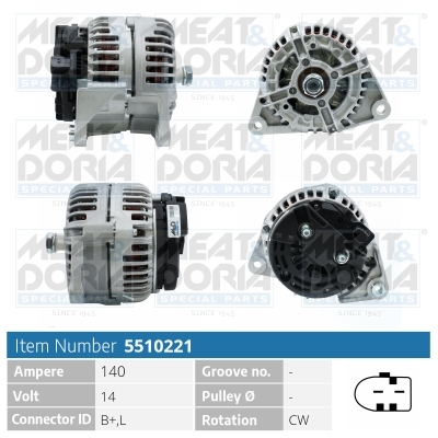 Alternator/Dynamo Meat Doria 5510221