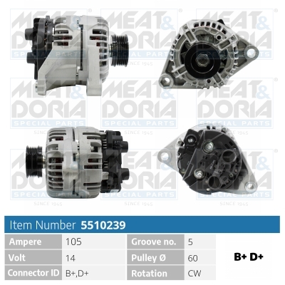 Alternator/Dynamo Meat Doria 5510239