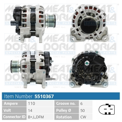 Alternator/Dynamo Meat Doria 5510367