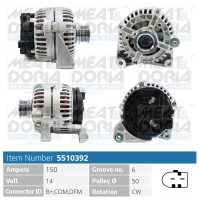 Alternator/Dynamo Meat Doria 5510392