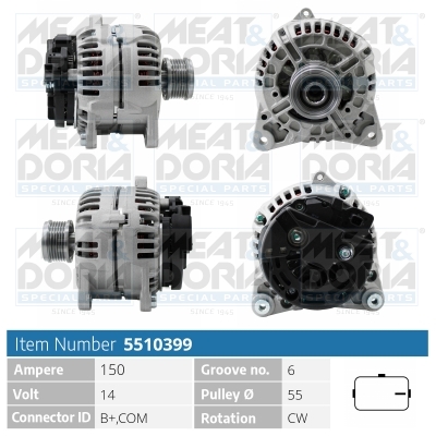 Alternator/Dynamo Meat Doria 5510399