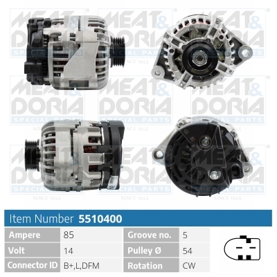 Alternator/Dynamo Meat Doria 5510400