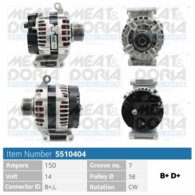 Alternator/Dynamo Meat Doria 5510404