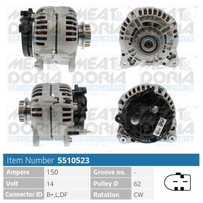 Alternator/Dynamo Meat Doria 5510523