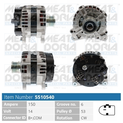 Alternator/Dynamo Meat Doria 5510540