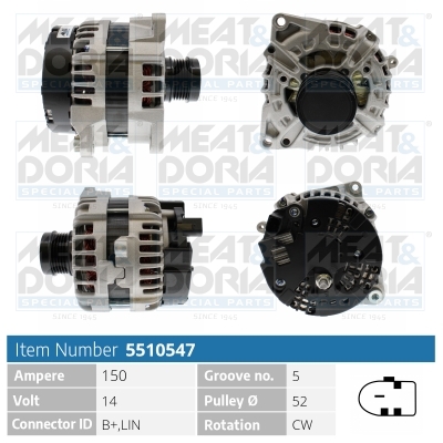 Alternator/Dynamo Meat Doria 5510547