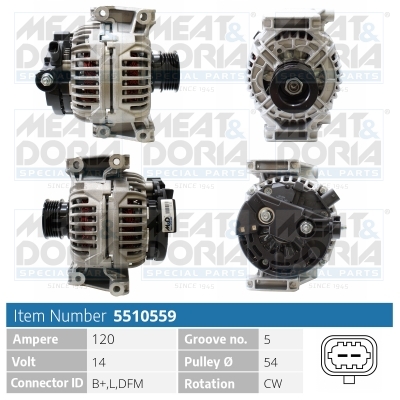 Alternator/Dynamo Meat Doria 5510559