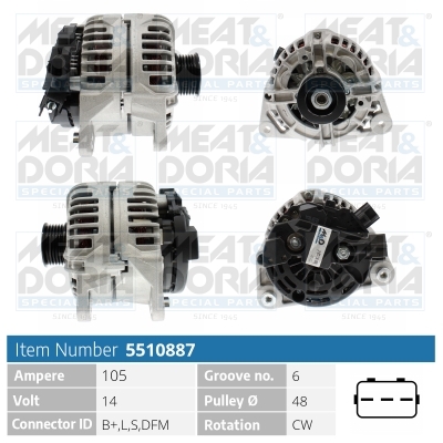 Alternator/Dynamo Meat Doria 5510887