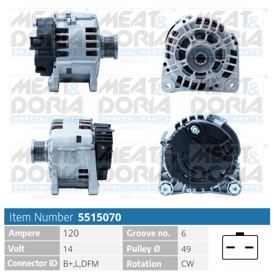 Alternator/Dynamo Meat Doria 5515070