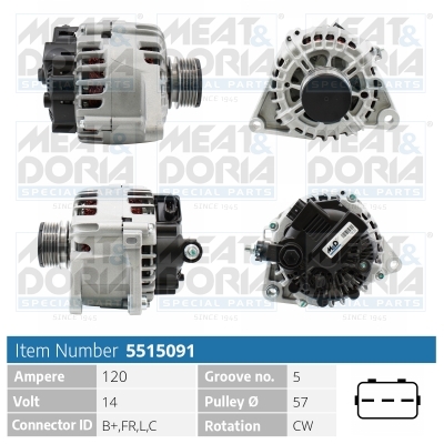 Alternator/Dynamo Meat Doria 5515091