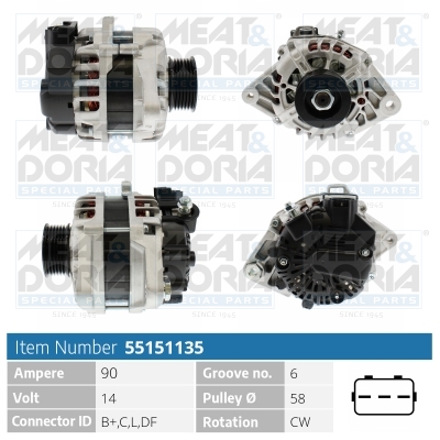 Alternator/Dynamo Meat Doria 55151135