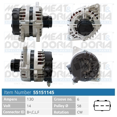 Alternator/Dynamo Meat Doria 55151145